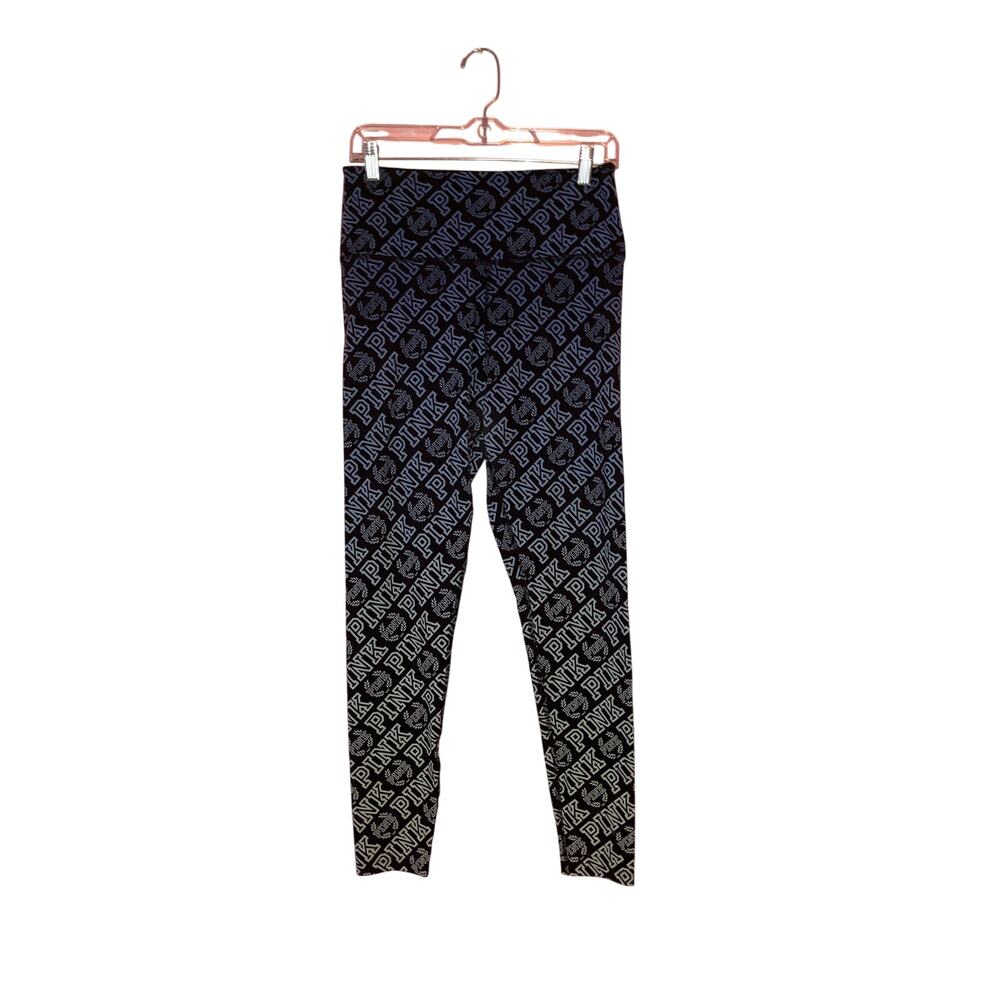 Pink Victoria's Secret Black & Blue Full length Yoga Leggings Size Medium